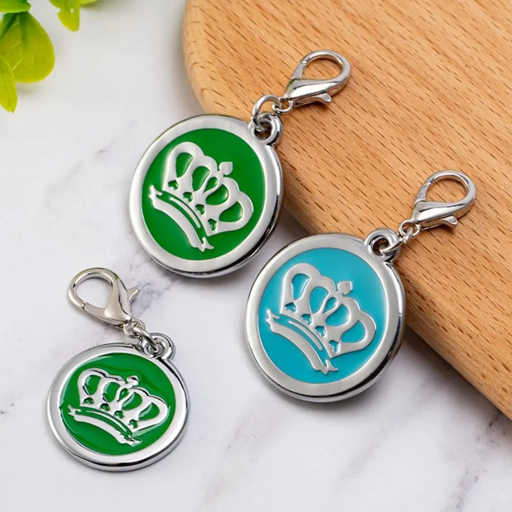 Pet ID Card Crown Pet ID Name Tag Personalized Zinc Alloy Dog Collar Pendant Loss Prevention Pet Nameplate Outdoor