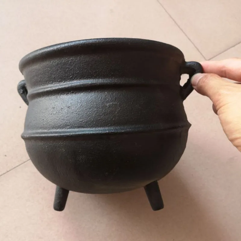 Cast Iron Potjie South Africa Three Legs Pot Witch Burning Pot Ritual Props Pot Without Handle and Lid