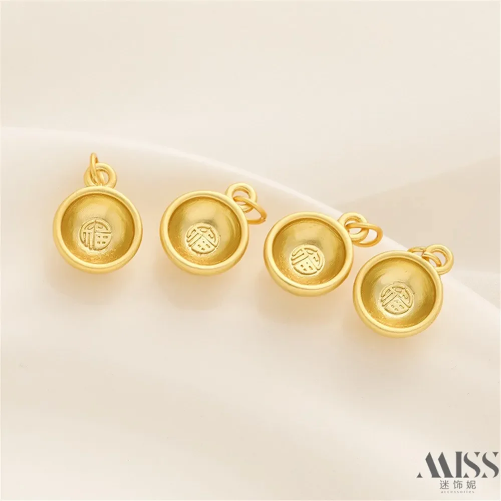 14K حقيبة الذهب اللون فو شخصية صغيرة وعاء الذهب قلادة DIY بها بنفسك اليدوية قلادة صغيرة سوار قلادة مجوهرات اكسسوارات