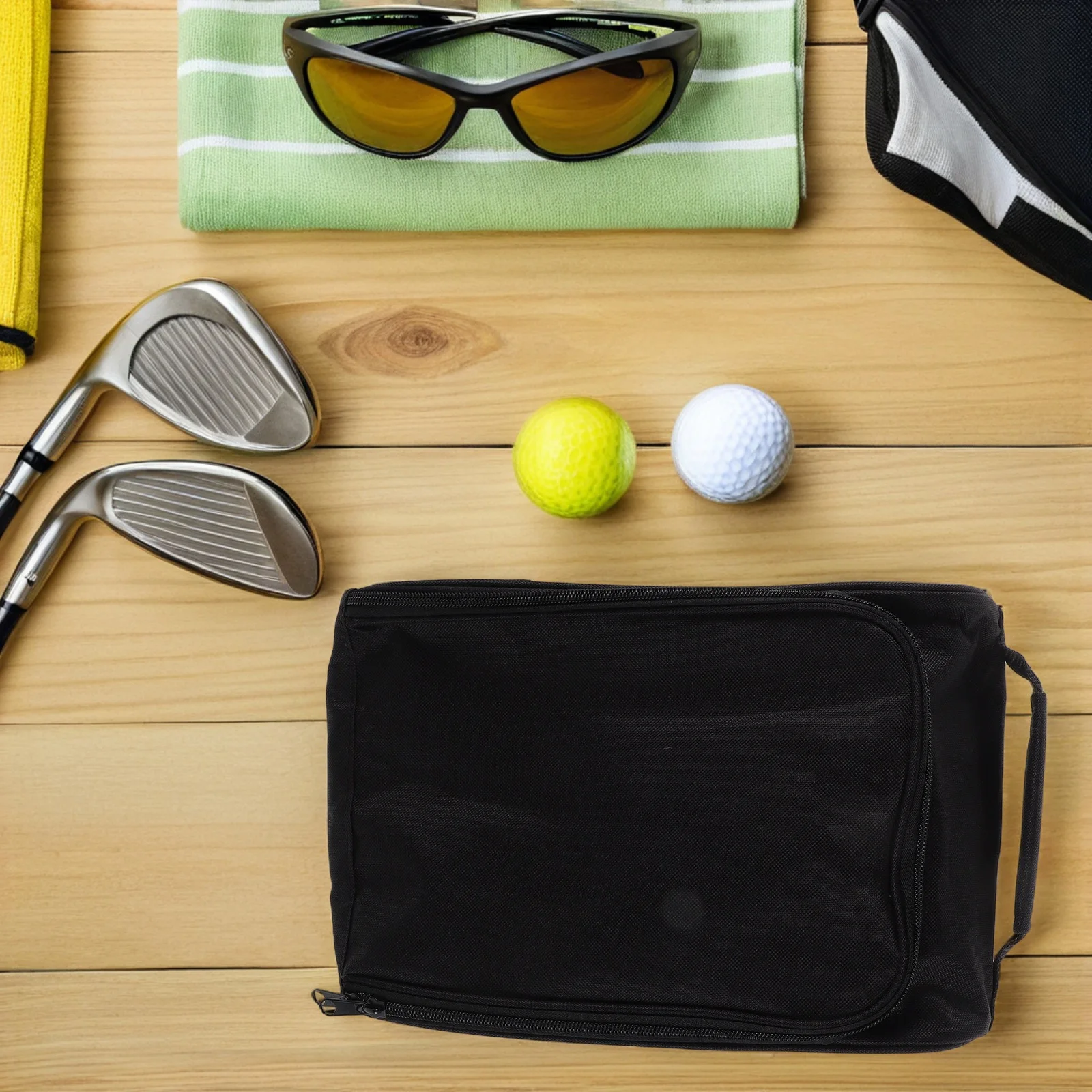 

Sports Shoe Carrying Bag Golf Shoe Pouch with Zipper Closure Breathable Design Golf Travel Accessory Storage Holder