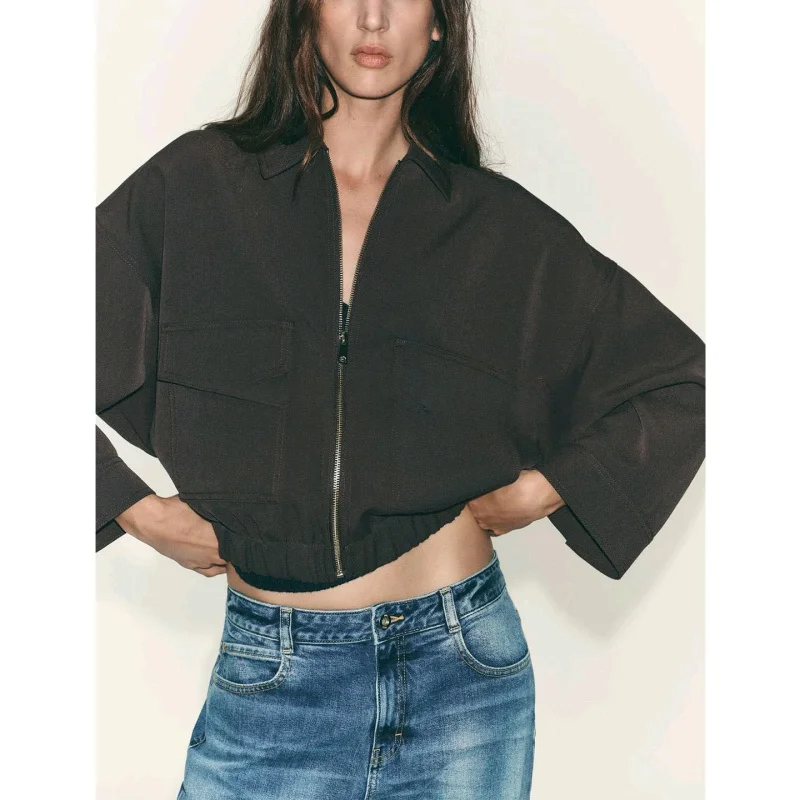 Chaqueta de Otoño para Mujer, Estilo mata, Manga Larga, Corte Hoado, con Bolsillos, Diseño Transpirable de Fibra de ...