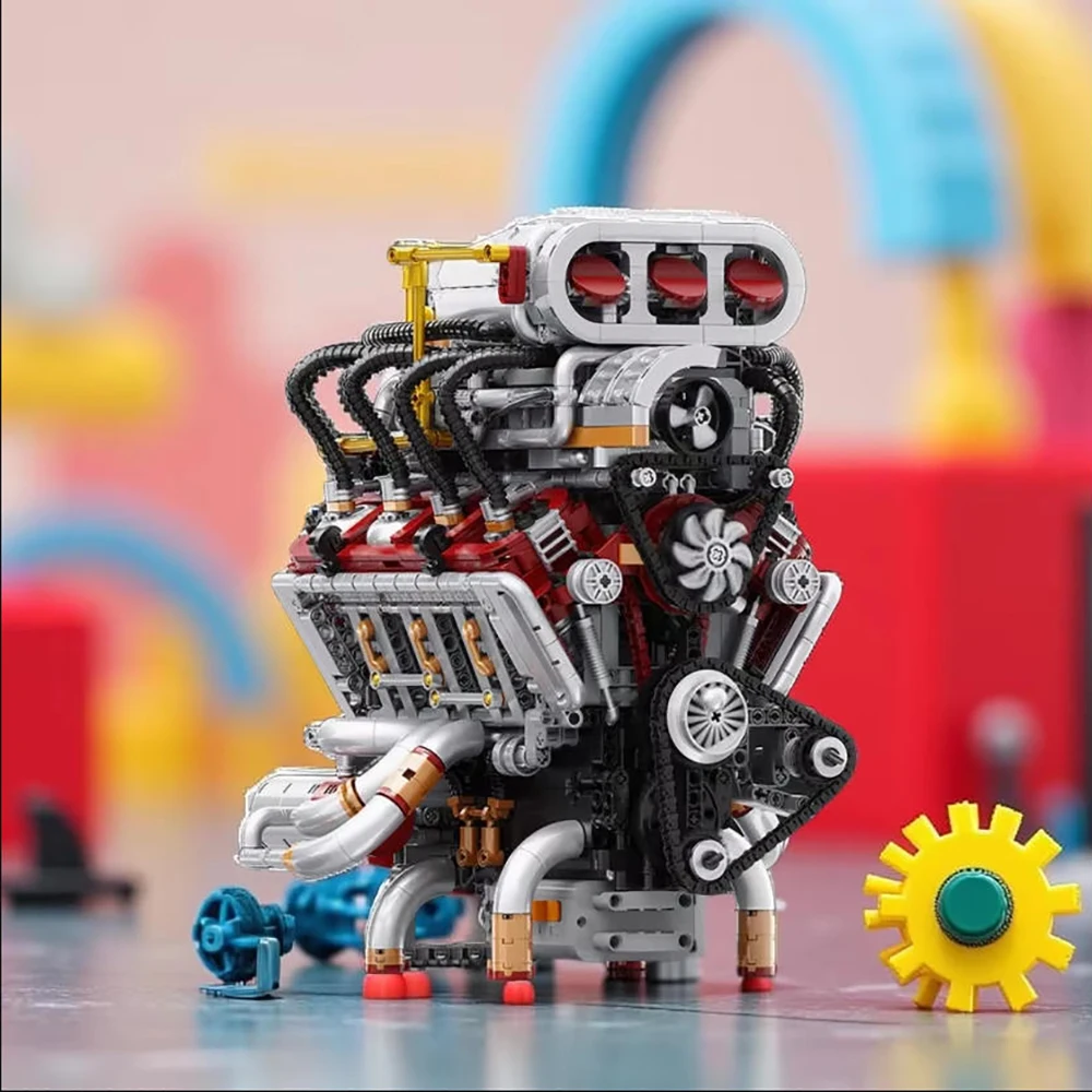 Woma Marke Bausteine Spielzeug MOC Kreativität Technische V8 Motor Modell Bricks Montage DIY Spielzeug für Jungen Geschenk Set