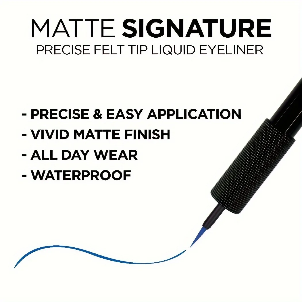 Blue Liquid Eyeliner, Highly Pigmented And Waterproof Eyeliner, For Intense Eye Definition, 24-Hour Durable, Matte Aquamarine