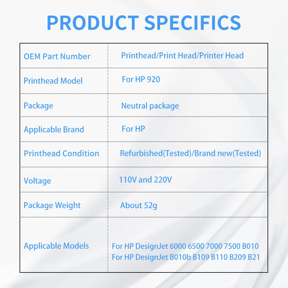 Stable for hp 920 printhead For HP 920 printer head for HP OfficeJet 6000 6500 7000 7500 printer 920 printhead
