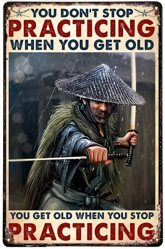 المبارز الذي لا تتوقف عن الممارسة عند الحصول على شريط الكهف القديم القديم لديكور جدار المنزل