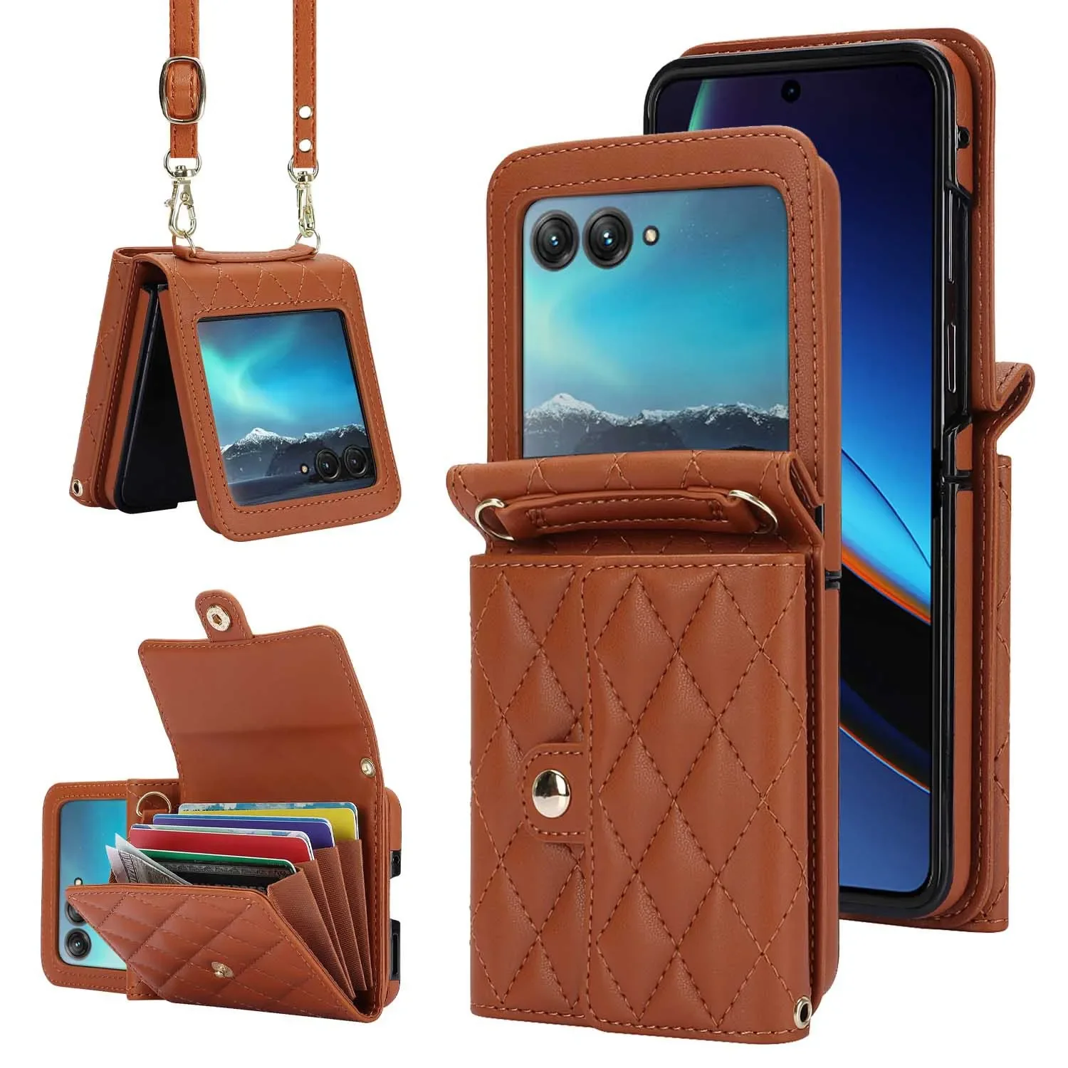 

Ins Fashion Card Wallet с длинным ремешком, кожаный чехол для Motorola Razr 40 Ultra, чехол для Moto Razr 40 Ultra, чехол Razr40 Ultra