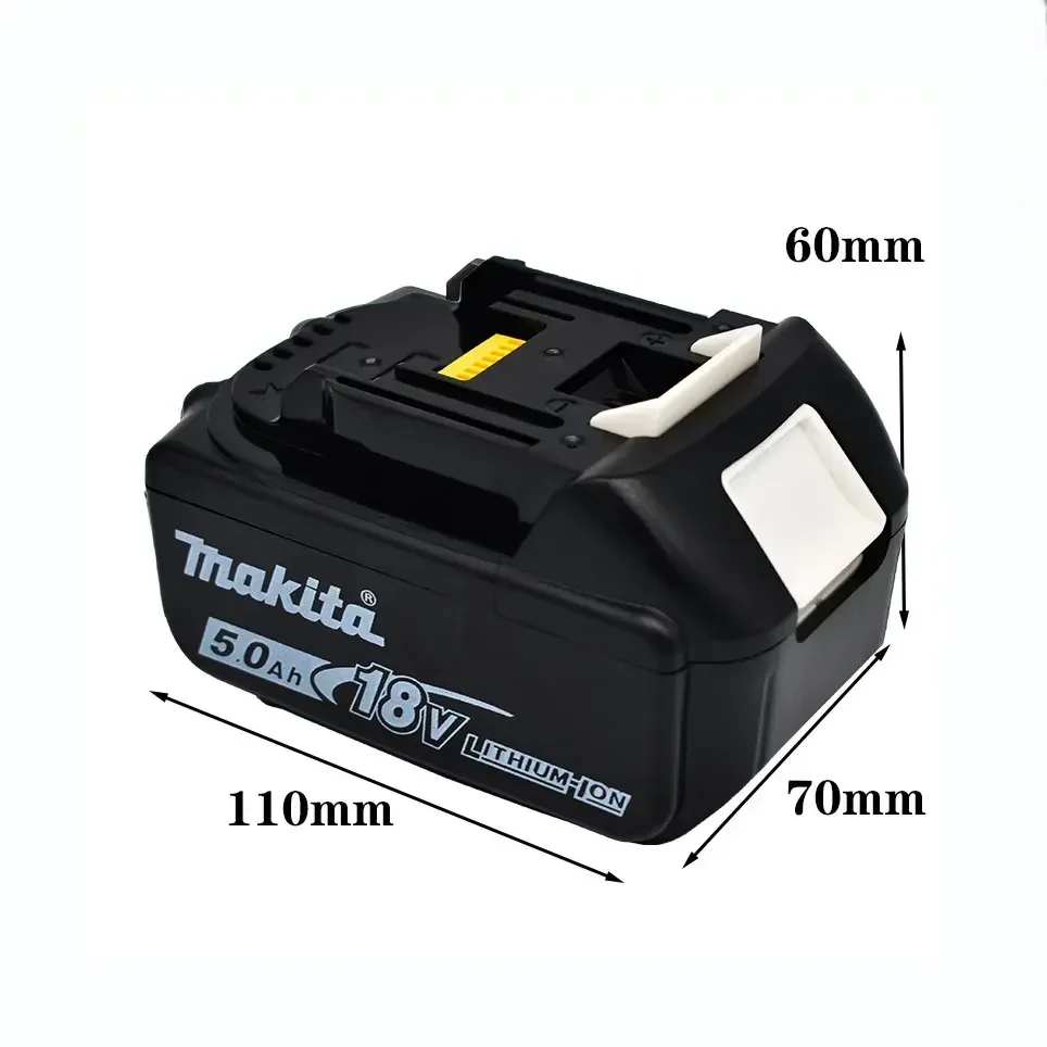 100% Original Makita 18V 5.0Ah Rechargeable Power Tool Battery, 18V Replaceable LED Lithium-ion, LXT BL1860B BL1860BL1850 BL1830