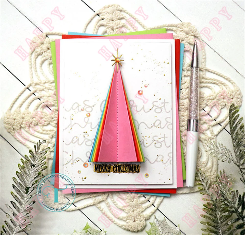 Christmas Sentiment Envelope Snowglobe Tag Builder Holiday Metal Cut Dies Candle Scrapbook Diary Decoration Embossing Template