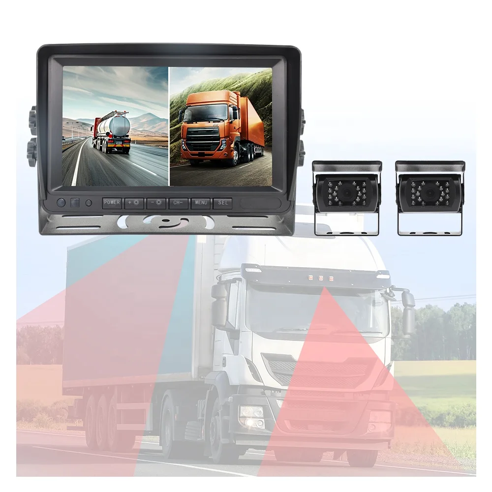Fleet Management Vehicle Bus Car Camera System Rear 7 Inch LCD Display Screen Monitor DVR Video Monitoring Recorder