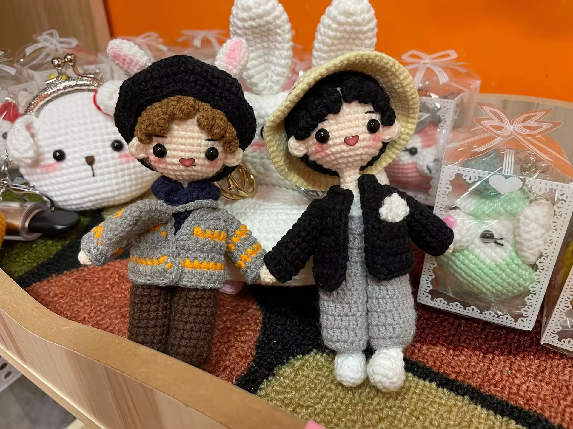 Boneka Wol Rajutan Tangan Wang Yibo Xiao Zhan, Patung Rajutan Tangan Boneka Rajutan Tangan Buatan Khusus Xiao Zhan