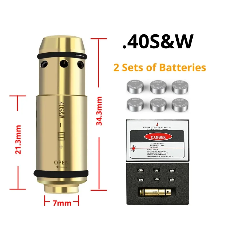 Dry Fire Training Laser 9mm 380ACP 40SW 45ACP 38SPL 223 9MM Luger with 2 Sets of Battery Training Bullet