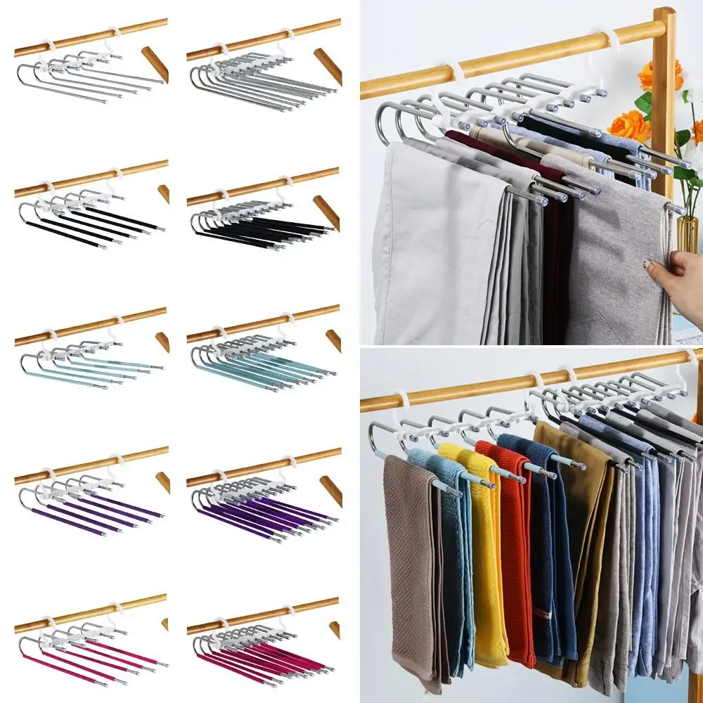 

Adjustable Closet Organizer for Clothes Organizer Magic Trouser Hangers Clothes Rack Pant Hanger Foldable Pants Hanger