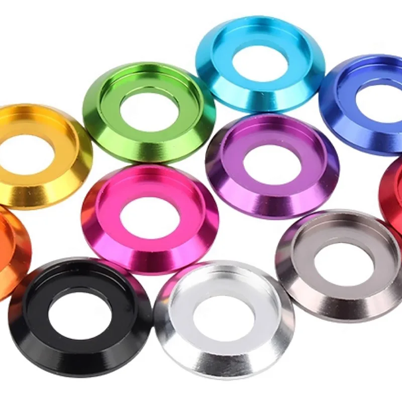 10pcs M2 M3 M5 M8 Aluminum Cup Head Washer Anodized Multi-color Colourful Gasket For Button Head Screw Round Washer
