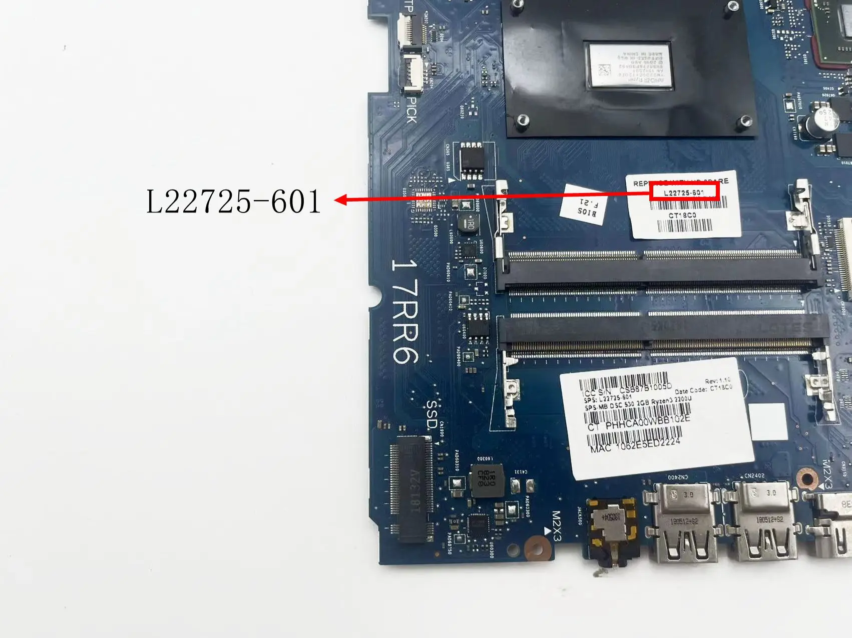 Untuk HP 17-CA 17Z-CA Notebook Motherboard DDR4 Rrzen3 2300CPU L22725-601 DUMBLED0-6050A2983001-MB-A01(A1) 100% uji berfungsi dengan baik