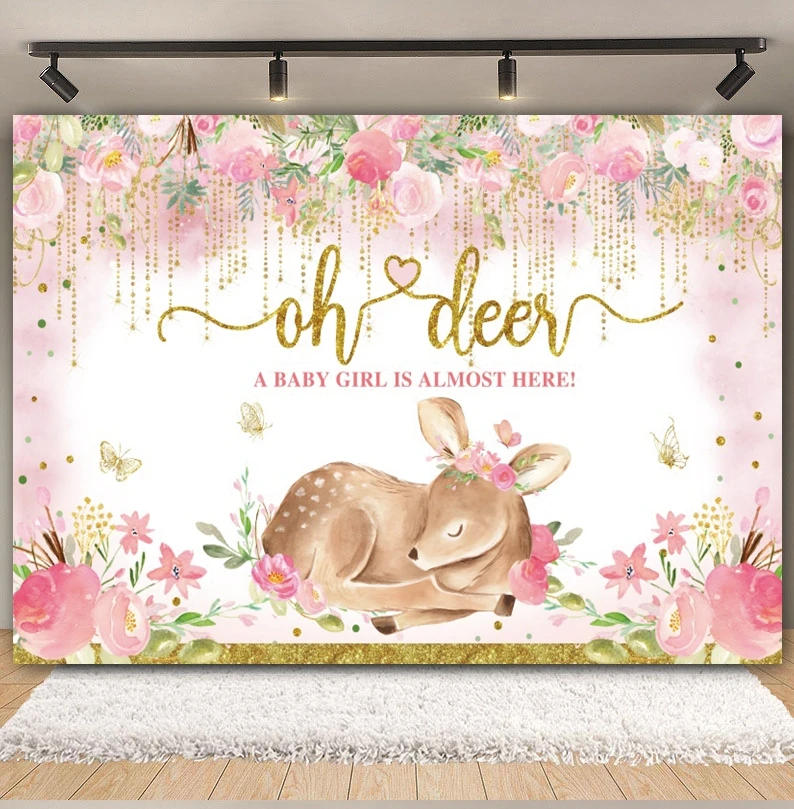 Tropical Jungle Safari Animals Backdrop Girl Wild One Forest Flower Baby Shower Birthday Photography Background Photo Studio