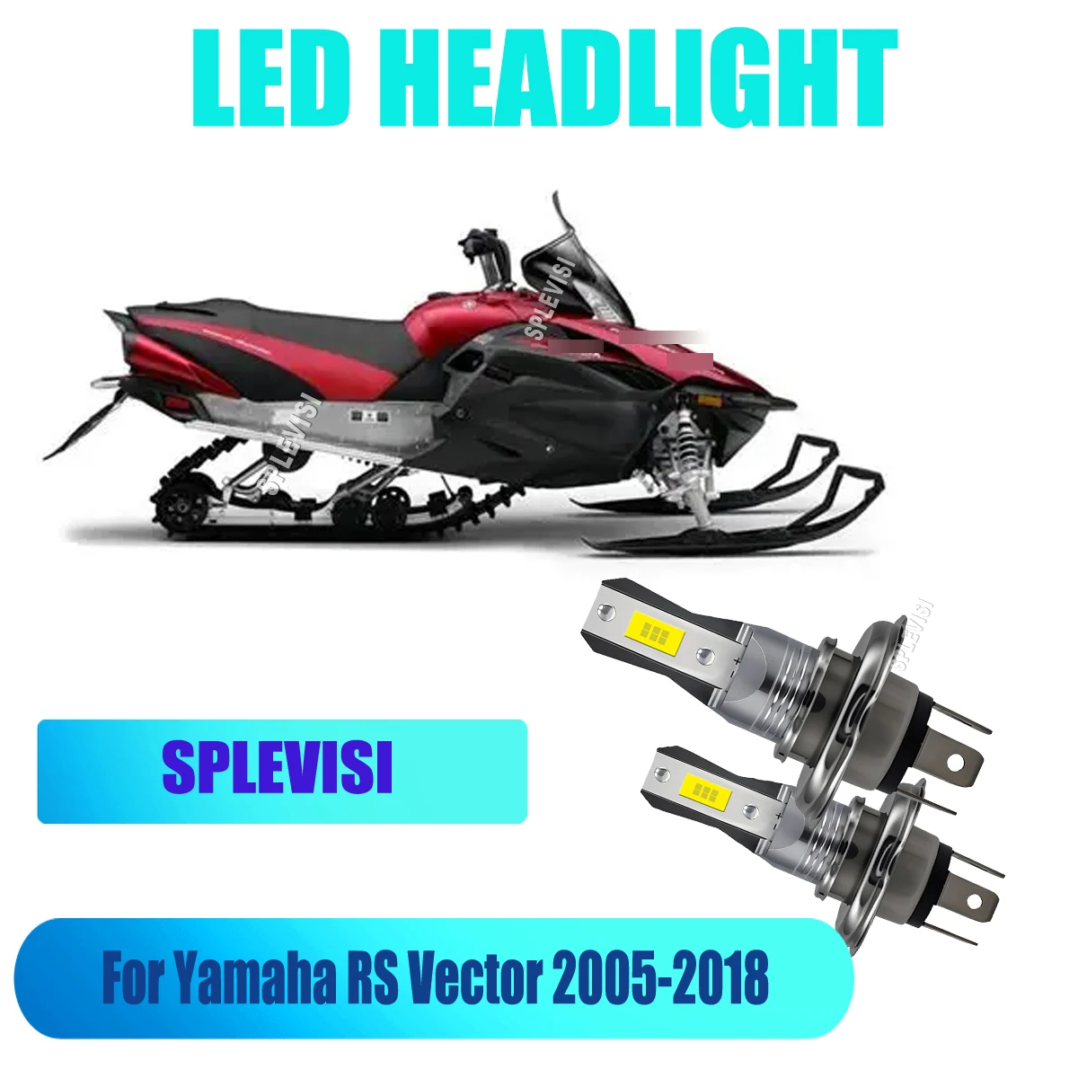 H4 LED White Headlight Bulb 12V 45W - Preium Precision Focused Beam Replacement For Yamaha RS Vector 2005 2006 2007 2008-2018
