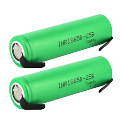 25R 3.7V 18650 Lithium Rechargeable Battery INR18650 25R M High Discharge 20A Power Battery DIY Welding Nickel