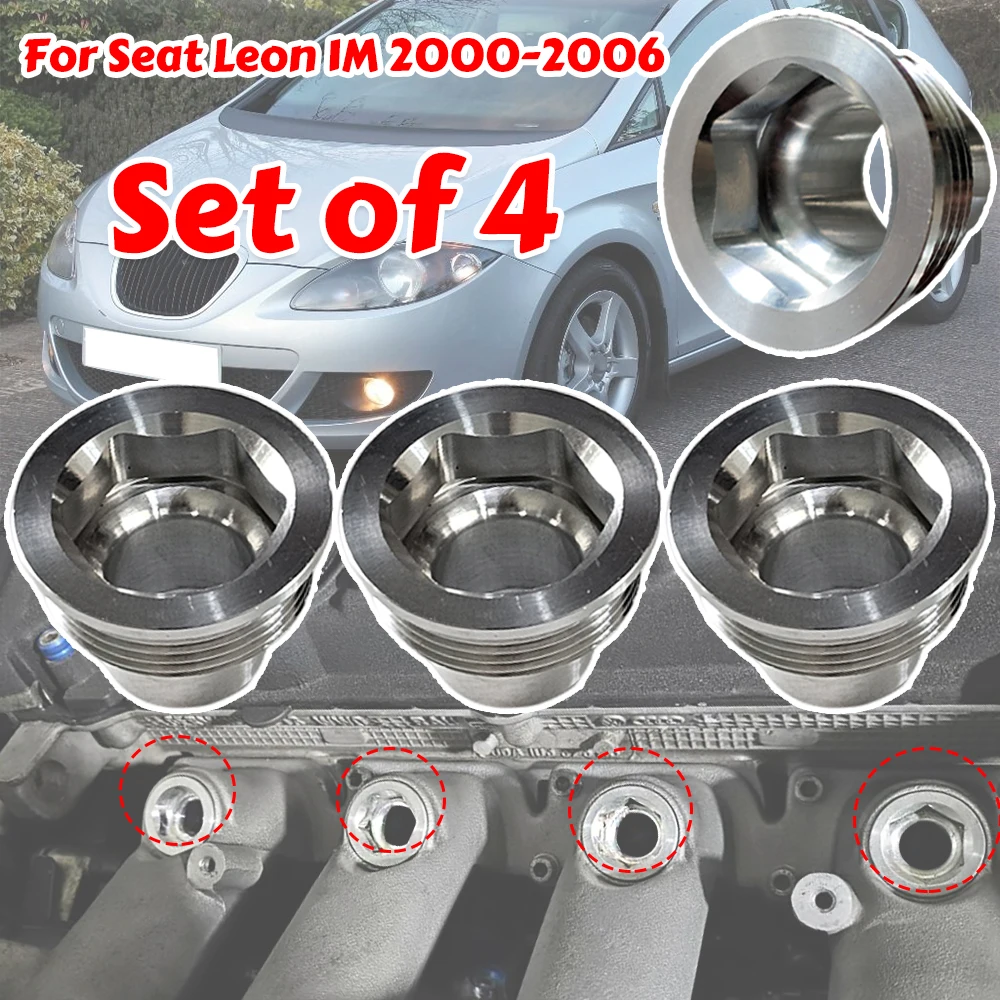 

4X Fuel Injector Insert Set For Seat Leon 1M 2000-2006 New Upgrade Aluminum Cup Seat 06B133555H 06B133555D Car Replacement Part