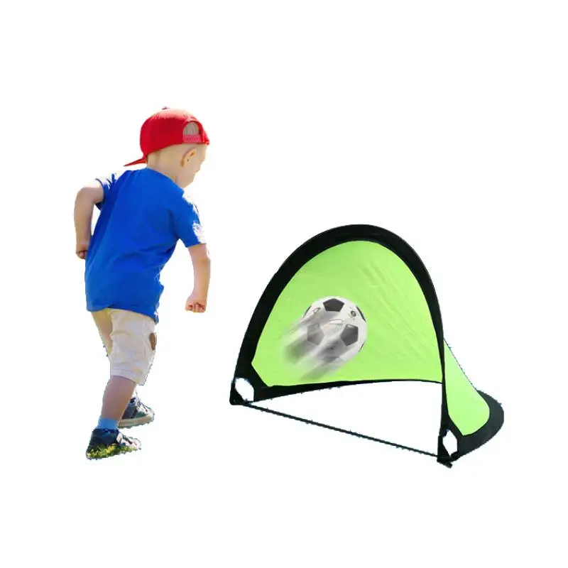 1 PC แบบพกพาพับเป้าหมายฟุตบอลสําหรับเด็กสีเขียวในร่ม/กลางแจ้ง Interactive เกม 120*80 ซม.ทนทานฟุตบอลอุปกรณ์การฝึกอบรม