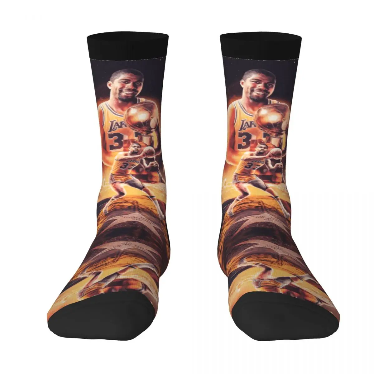 Magics And Johnsoner 2023 Basketball Stars (14) Contrast color socks Field pack Elastic Socks Humor Graphic Casual Graphic