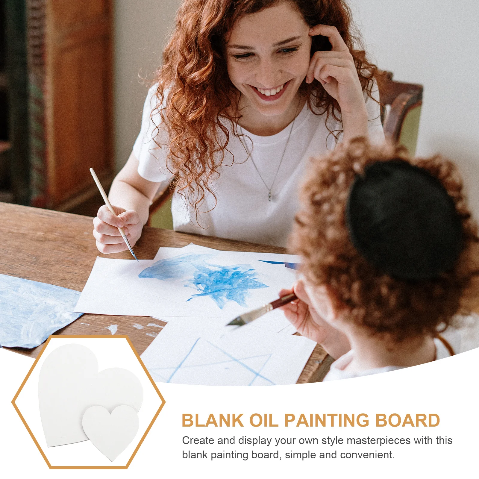 

6Pcs Heart Shape Oil Painting Boards Canvas Panels Blank Painting Boards for DIY Art Classes and Artist Use Canvases
