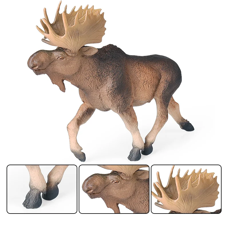 Oenux Wald Hirsch Tiere Simulation Wild White-Tailed Elch Action-figuren Elch Figuren Modell Dekoration Spielzeug Kinder Weihnachten Geschenk – Detail 6