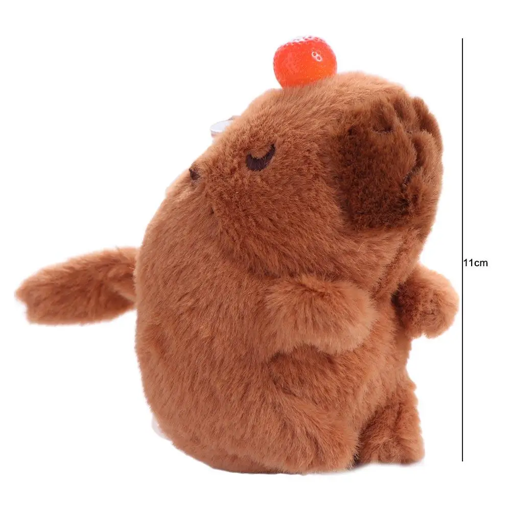Cute Plush Capybara Tail Wagging Keychain Pendant Dolls Plush Toy Kids Gift Cartoon Animal Stuffed Doll Schoolbag Accessories