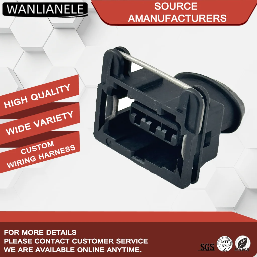 50 Sets 3 Pin Sealed Waterproof Female Automotive Electrical Plug Auto Connector 1-827578-1
