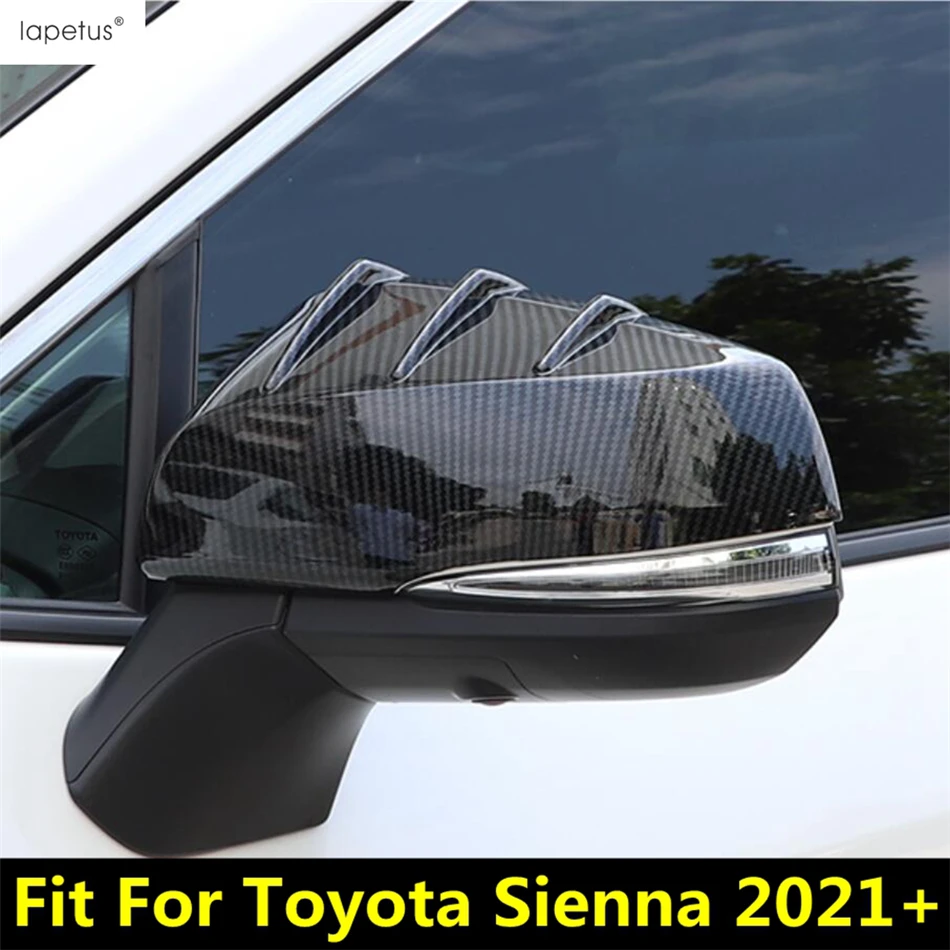

ABS Chrome/Carbon Fibre Car Styling Accessories 2pc For Toyota Sienna 2021-2023 Car Side Door Rearview Turning Mirror Cover Trim