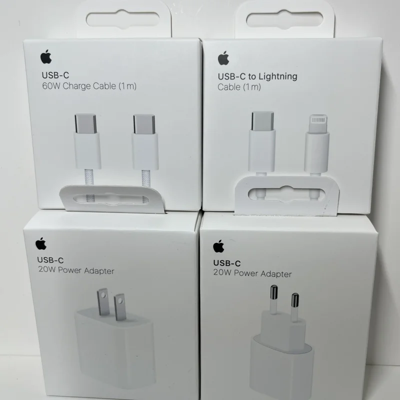 أبل الأصلي USB-C 20 واط محول شاحن شحن سريع آيفون 17 16 15 برو ماكس زائد الهواء ميني