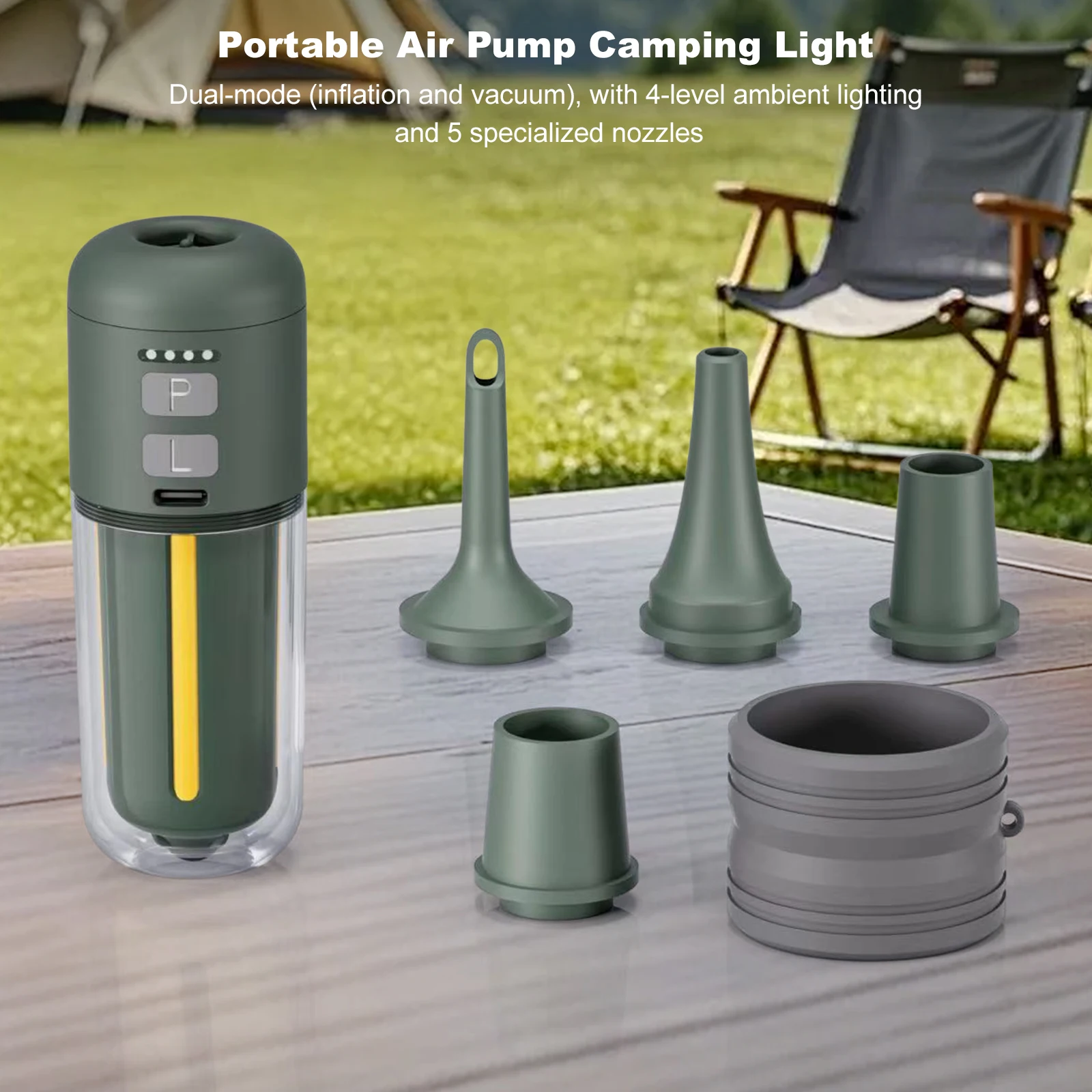 

430L/min Ultra Fast Air Mattress Pump Type-C Mini Outdoor Air Pump 4.5kPa for Air Mattress Pool Floats Vacuum Storage Bags