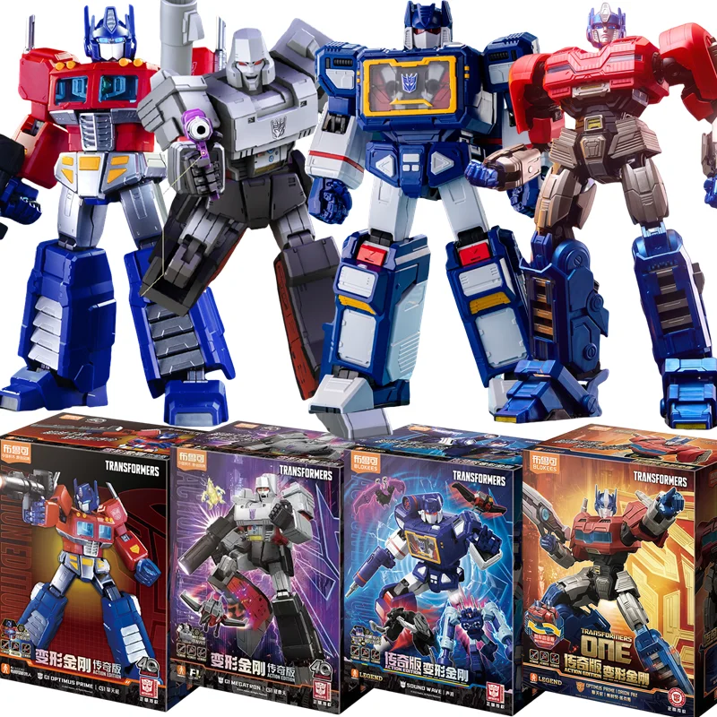 

18cm LED Blokees Transformers‌ ONE Orion Pax Optimus Prime Soundwave Megatron Toy Blocks Assembly Action Figure Anime Model Gift