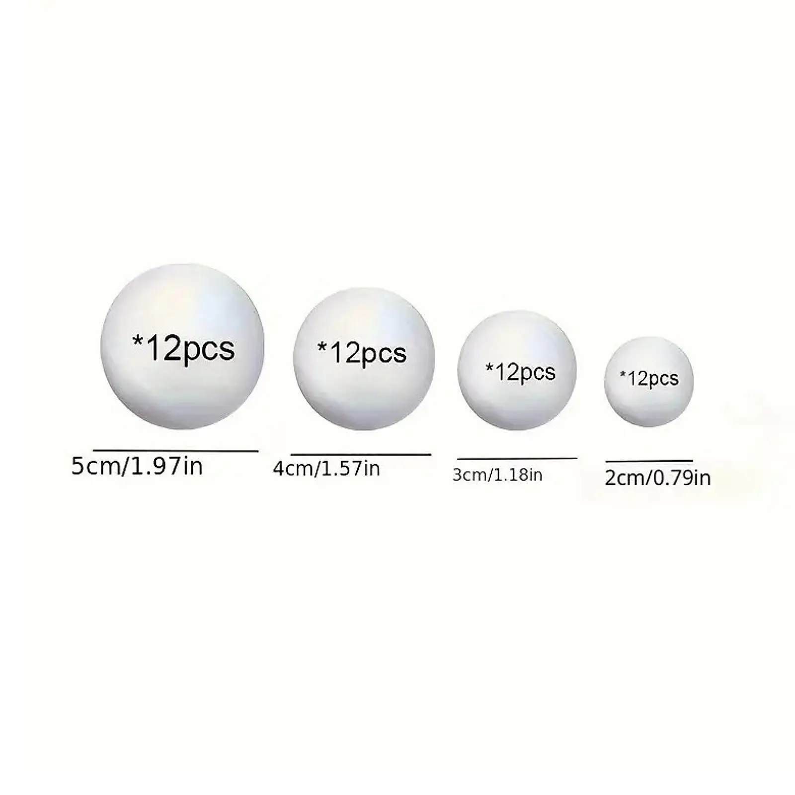 48Pcs Foam Balls Projects Polystyrene Balls for Party Holiday Celebration