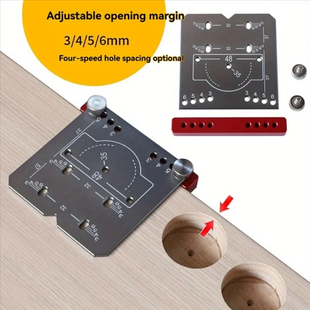 35mm Woodworking Hinge Locator Jig, Precise Cabinet Door Hinge Drilling Auxiliary Punch Tool for Furniture Hardware Installation