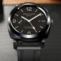 SEAKOSS 100m Diving Men GMT Automatic Mechanical Watches 1963 Clock 2557 Seagull Movement Super Luminous Sapphire Wristwatches photo 1