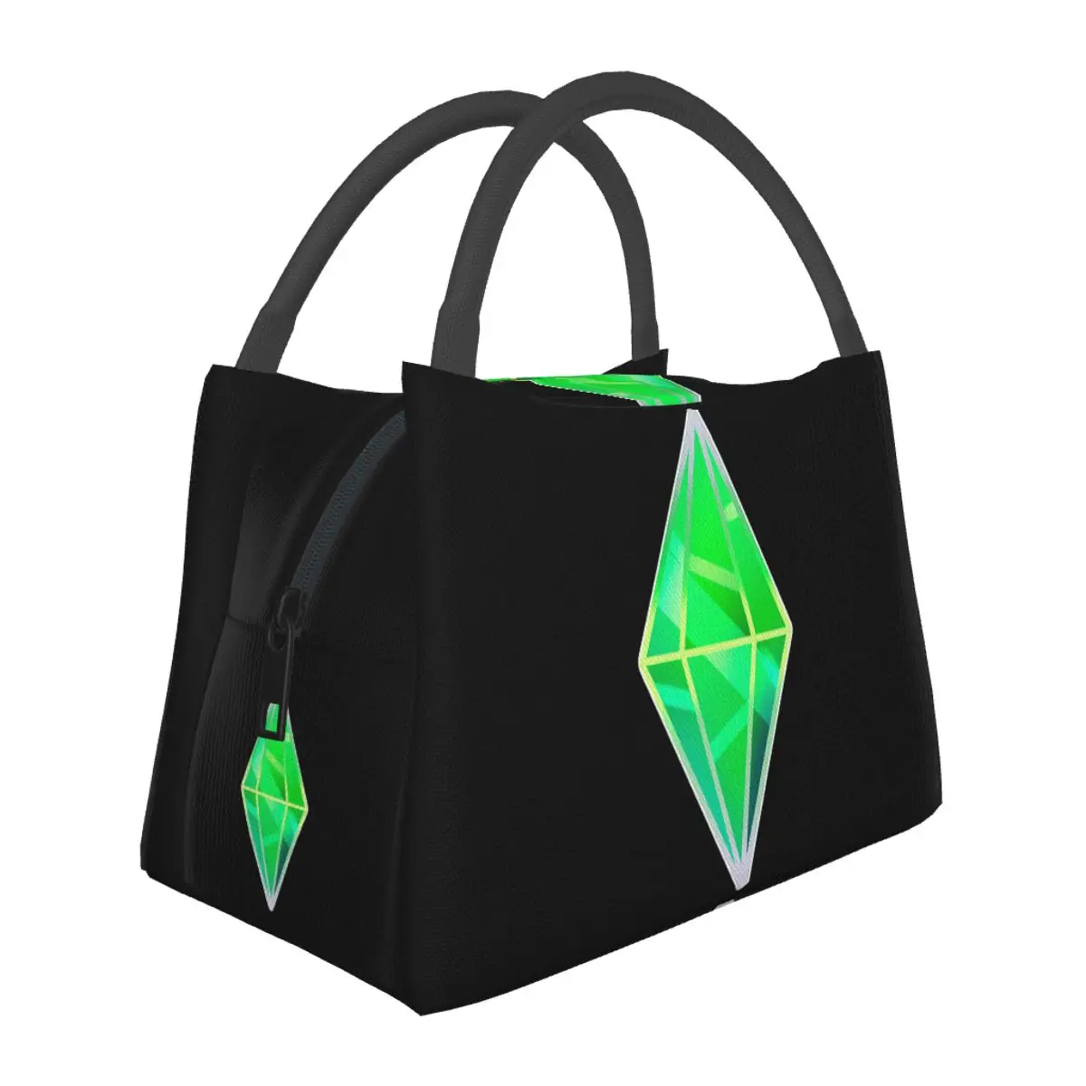 Green Plumbob Sims 4 Insulated Lunch Bag for Women Picnic Storage Food Boxes Leakproof Container Cooler Thermal Lunch Box Tote