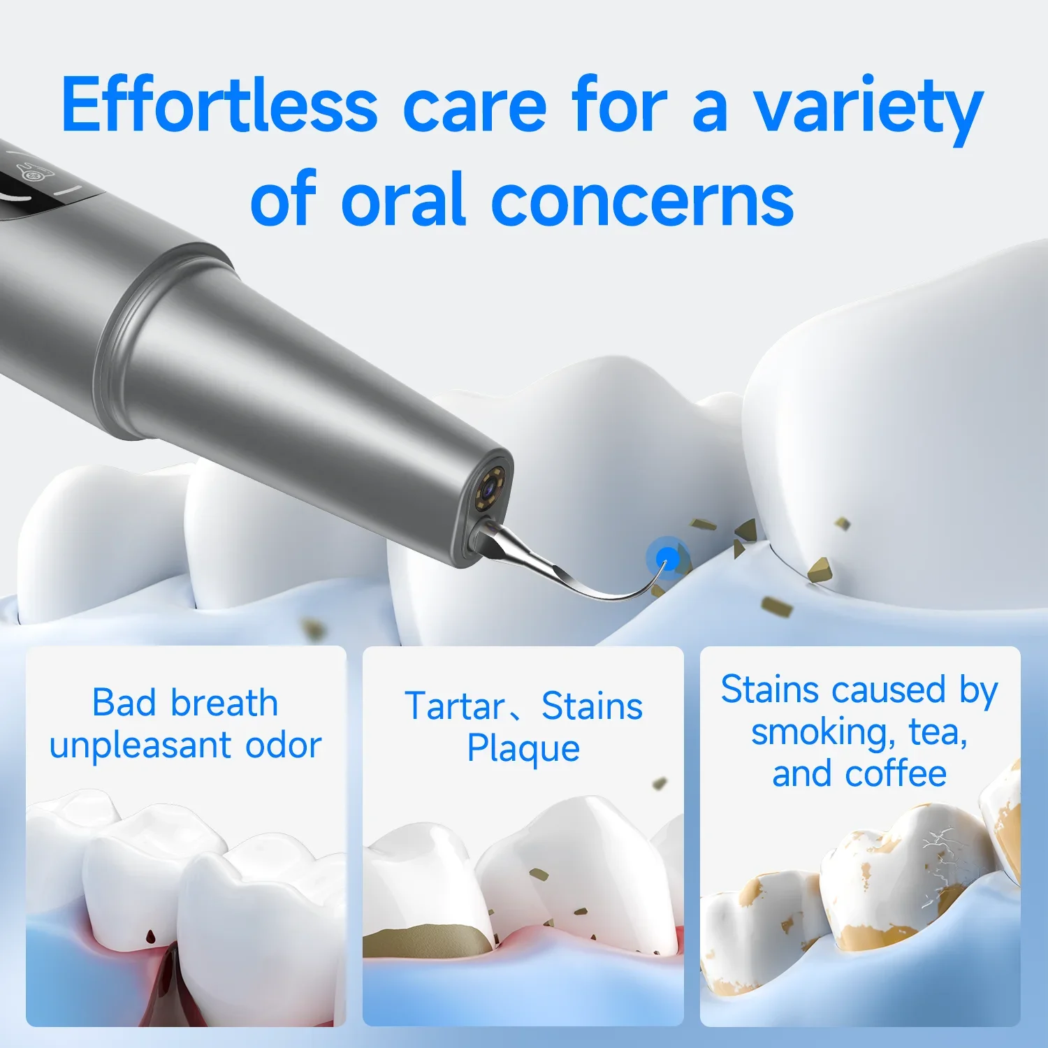 Visual Electric Ultrasonic Dental Cleaner - 5 Modes Safe Home Teeth Cleaner for Hard Stain Removal Teeth Whitening Oral Care image 5