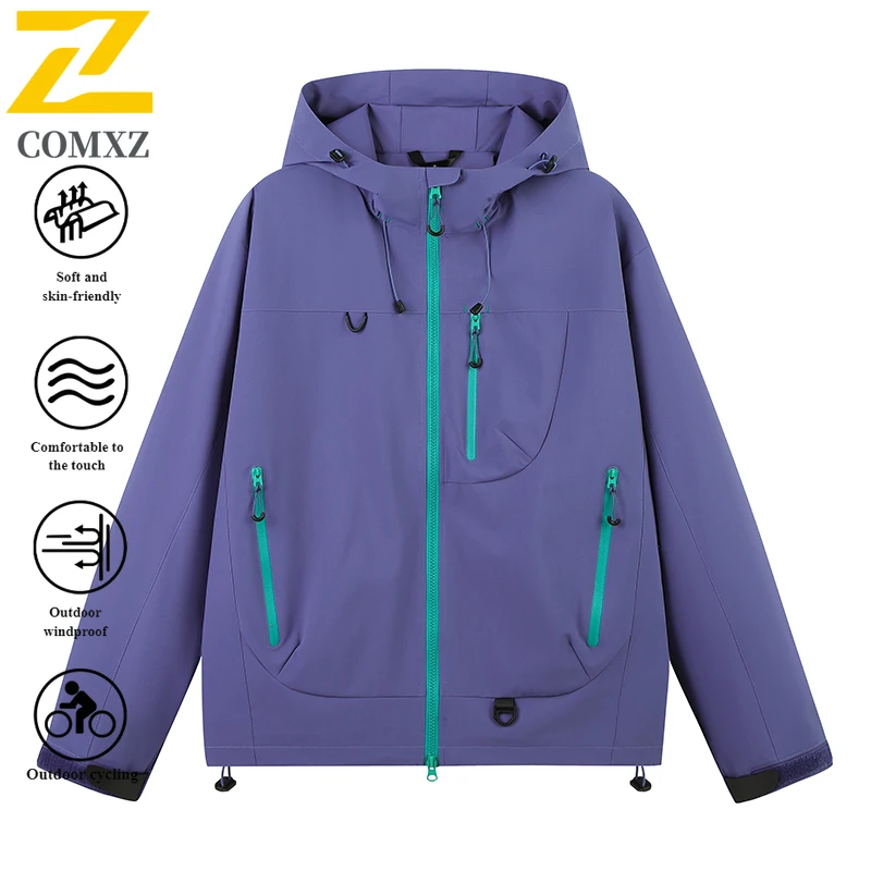 EIAO سوفتشيل سترة واقية الرجال النساء مقاوم للماء يندبروف الحرارية في الهواء الطلق المشي لمسافات طويلة التخييم الصيد معطف مقنع خفيف الوزن #5