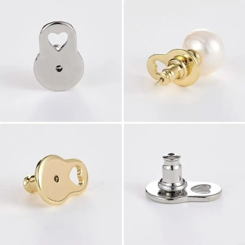 2026 New 4PCS Droop Resistant Earring Backs Heart Lifters For Heavy Earrings Secure Locking Design Sturdy Copper Material