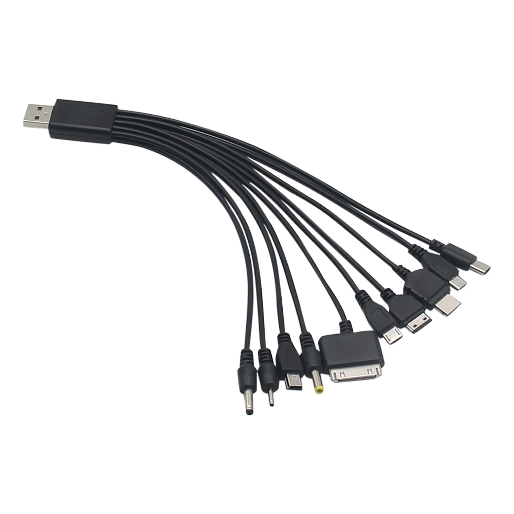 Cabo Universal Micro USB, 10 em 1, Multi Carregador, Cabo de telefone, Cabo de carregamento, Adaptador para telefone