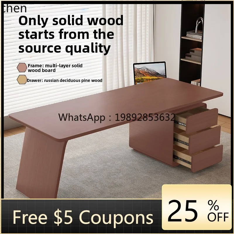 

minimalist light luxury desk home study writing computer desk workbench living room solid wood desk