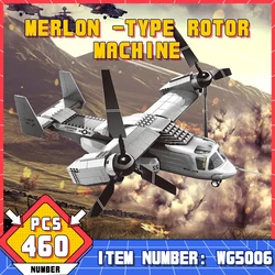 WG5006 460Pcs Blocks 1/44 VMM-22 Tilt Rotor Aircraft Model Building Blocks/Military Warplane Model Kits/Gift Toys For Boys