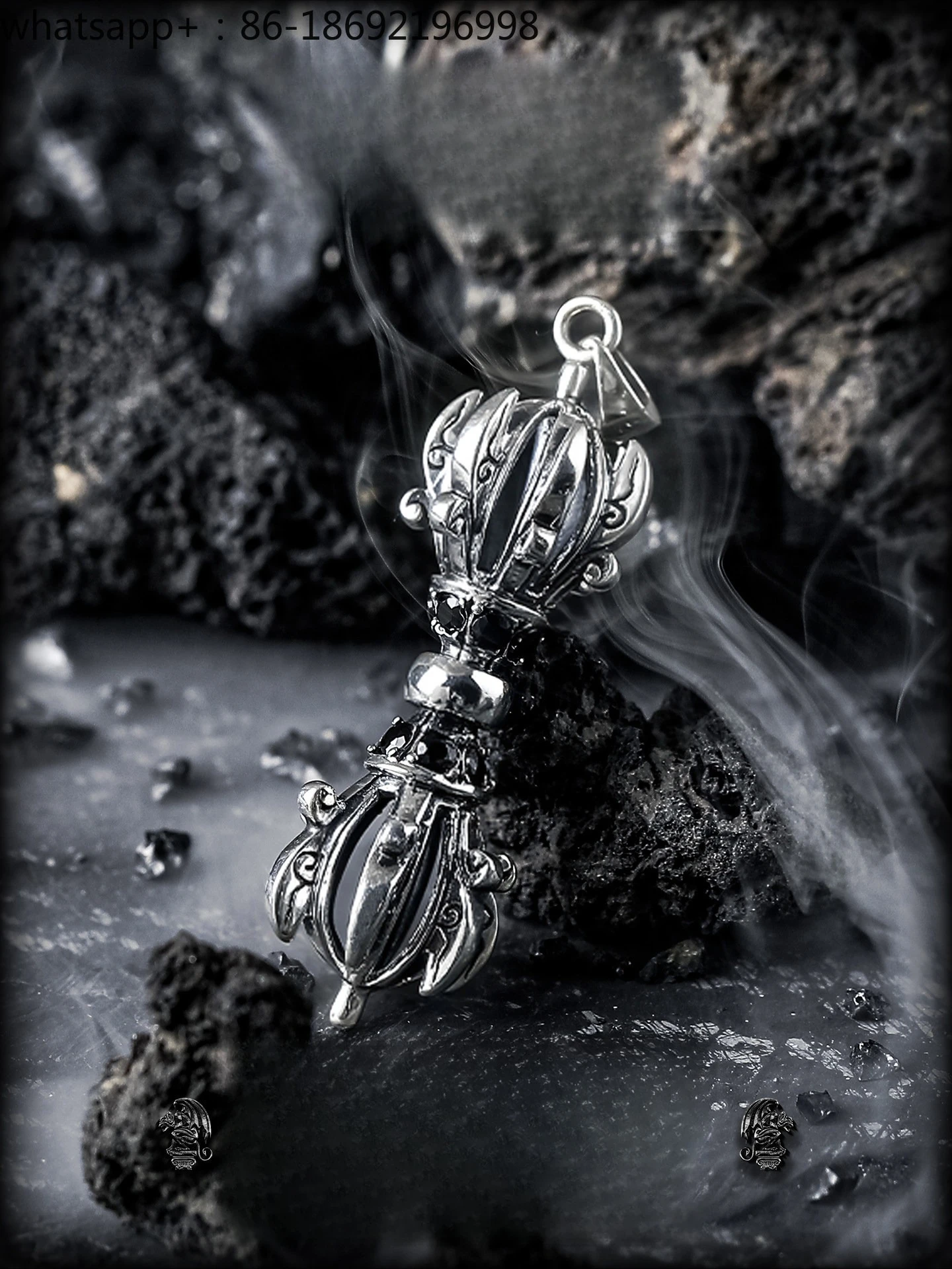 [Seal] Dark Wind 925 Silver Necklace Men's Tide Advanced Sense, Design Sense Niche Pendant