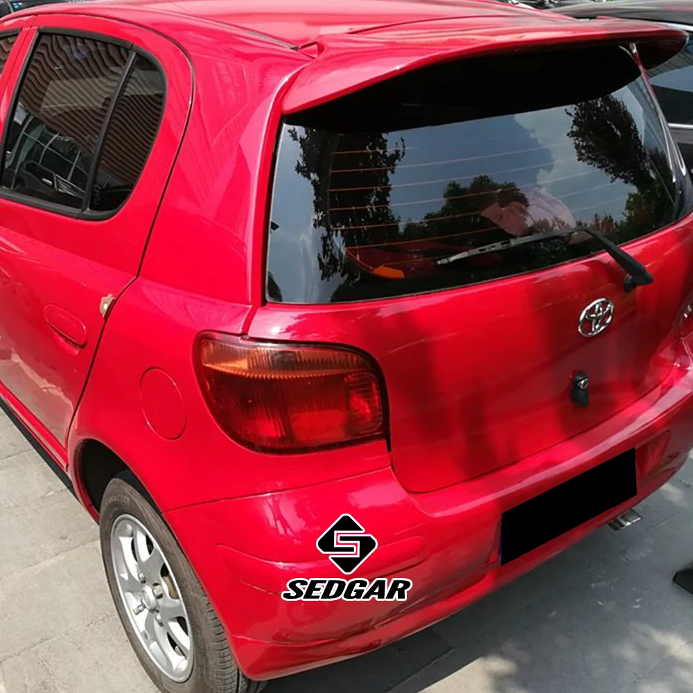 For 2002--2013 Toyota Vitz Echo Yaris with LED Lights High Quality ABS Plastic Unpainted Roof Spoiler Trunk Boot Wing Spoiler