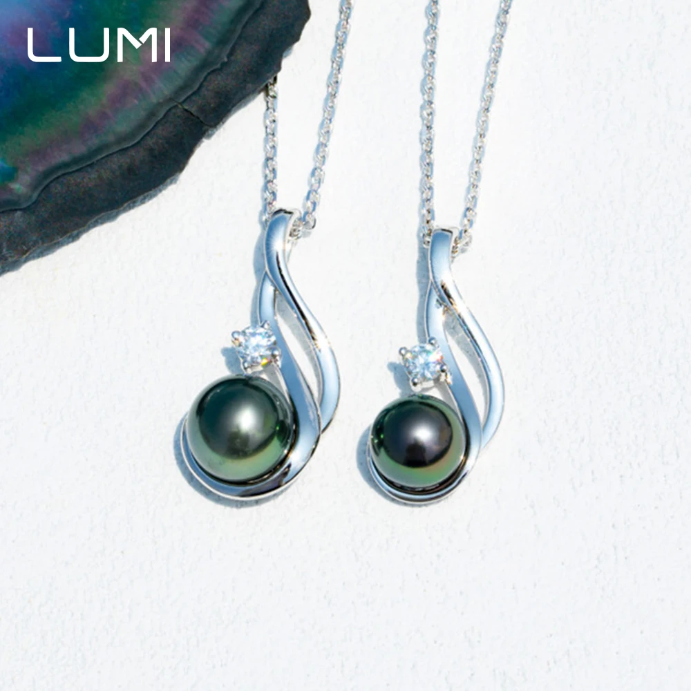 

Аутентичный кулон из стерлингового серебра 925 пробы с таитянским черным жемчугом 9-11 мм для вечеринки, юбилея, подарка на день рождения, обручальные украшения