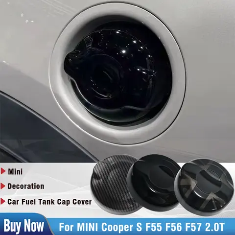 브랜드 뉴 미니 쿠퍼 S JCW F55 F56 F57 2.0T 자동차 스타일링 장식 외장 자동차 액세서리 용 블랙 플래그 연료 탱크 커버
