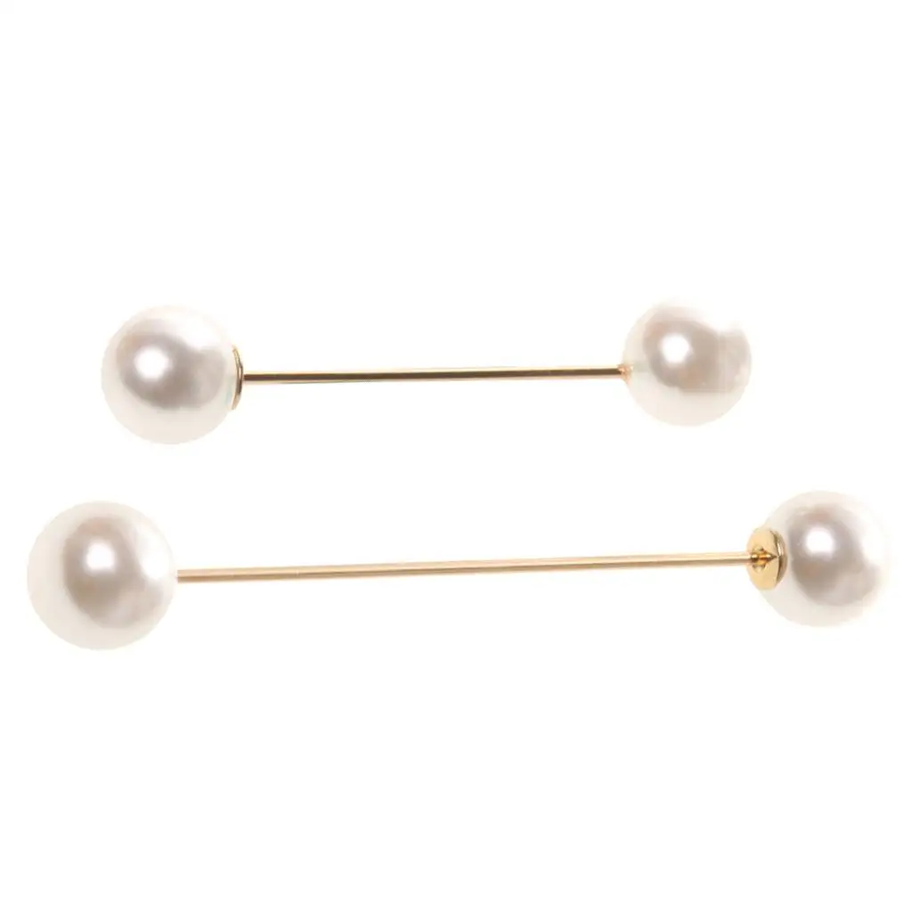 Bola dupla Faux Pin para Lady, elegante e delicado, luxo, 2 pçs/set