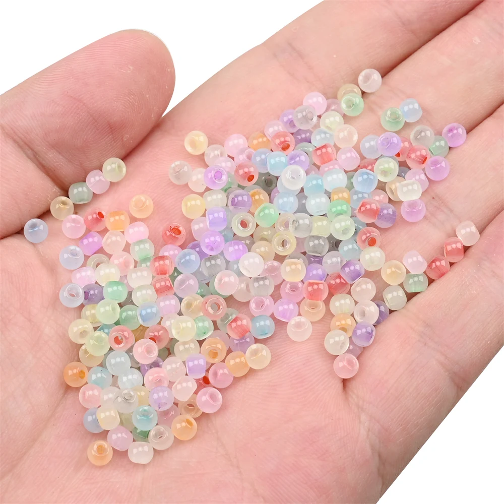 4mm Czech Cat Eye Glass Seed Beads Round Spacer Loose Beads for Jewelry Making DIY Bracelet Necklace Earring Findings