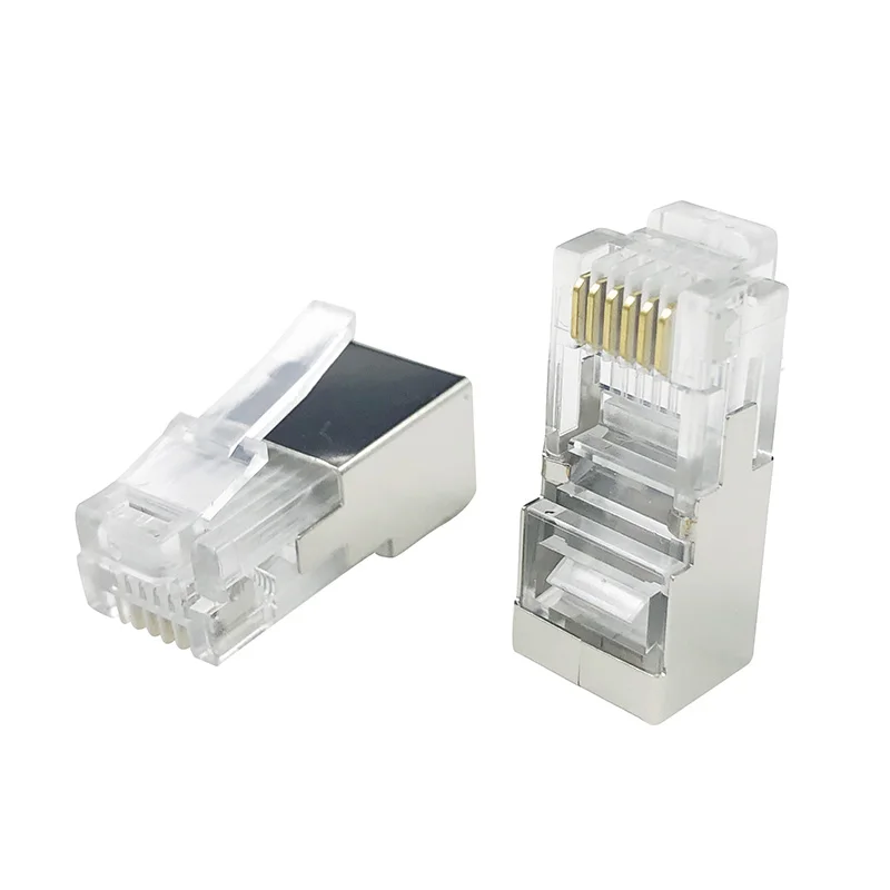 50/100PCS RJ12 6P6C Connector Long Body RJ11 6-Core Telephone Cable Modular Plug With Shield Shell L=22.8mm