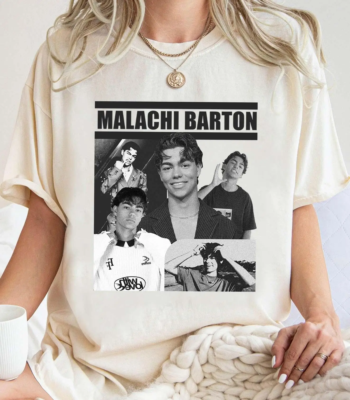 Vintage 90er Jahre Grafik Malachi Barton T-Shirt, Unisex-Design – Detail 5